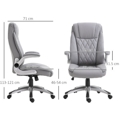 Vinsetto High Back Executive Office Chair Home Swivel Grey