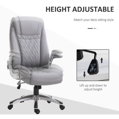 Vinsetto High Back Executive Office Chair Home Swivel Grey