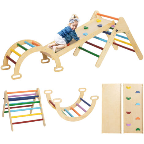 AIYAPLAY 5-in-1 Toddler Climbing Frame with Ramp, Arch, for 18-48 Months (1/5)