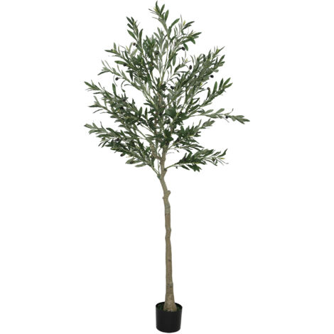 HOMCOM Indoor Artificial Plant, Faux Potted Silk Olive Tree, 180cm