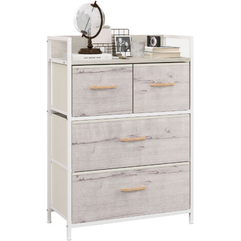 HOMCOM Bedroom Chest of Drawers 4 Drawer Dresser w/ Shelf, Natural