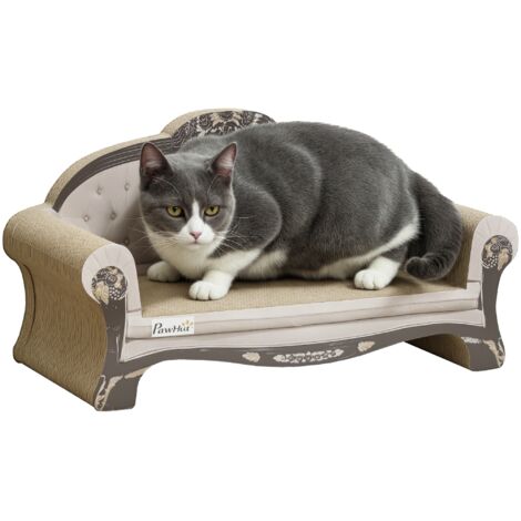 PawHut Cat Scratching Board 2-in-1 Cardboard Lounge with Catnip, Brown (1/5)