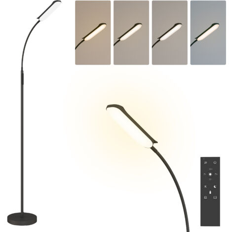 HOMCOM LED Floor Lamp for Living Room with Magnetic Remote Control, Black (1/5)