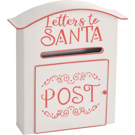 HOMCOM Christmas Post Box Wall Mounted Santa Mailbox for Xmas Decoration (1/5)