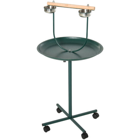 PawHut Bird Perch Stand, T-Stand Bird Training with Perch, Green