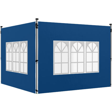 Outsunny Gazebo Side Panels for 3x3(m) or 3x4m Pop Up Gazebo, 2 Pack Blue