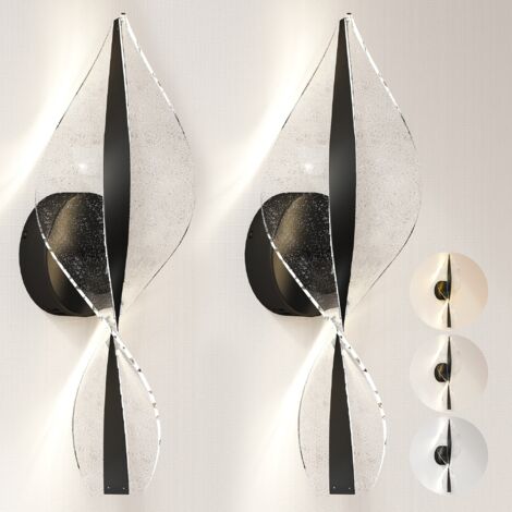HOMCOM Led Wall Lamp 2 Pack, Modern Indoor Spiral Wall Light, Black
