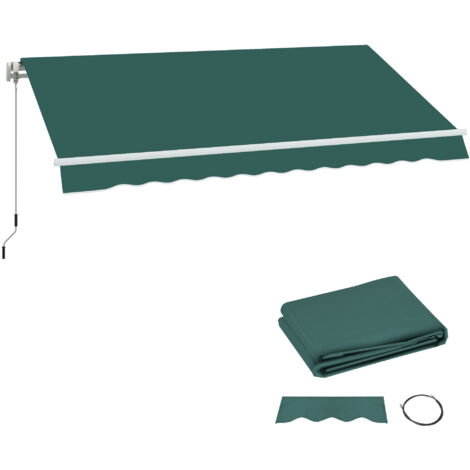 Outsunny Replacement Canopy for 3 x 2.5 m Awning (Fabric Only), Green
