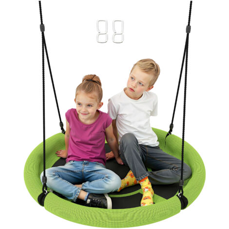 AIYAPLAY Nest Swing Set, 100cm Saucer Tree Swing Set for Kids, Green