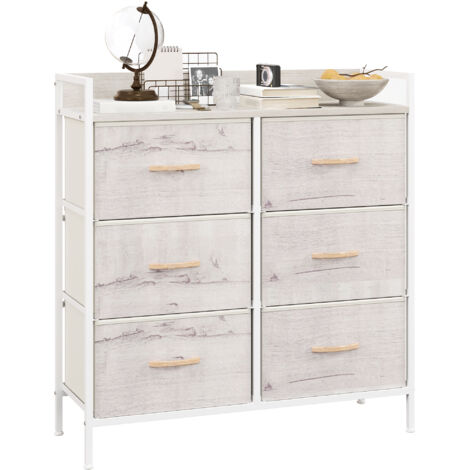 HOMCOM Bedroom Chest of Drawers 6 Drawer Dresser w/ Shelf, Natural (1/5)