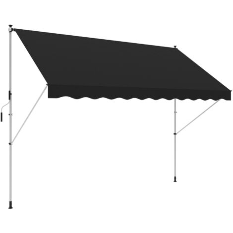 Outsunny 3 x 1.5 m Retractable patio Awning Floor-to-ceiling shade Black