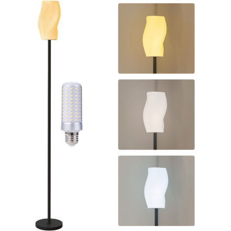 HOMCOM 3D Printed Standing Lamp with Shade, 3 Colour Temperature, White (1/5)