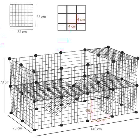 PawHut DIY Pet Playpen 36 Panel for Rabbit Chinchilla Hedgehog