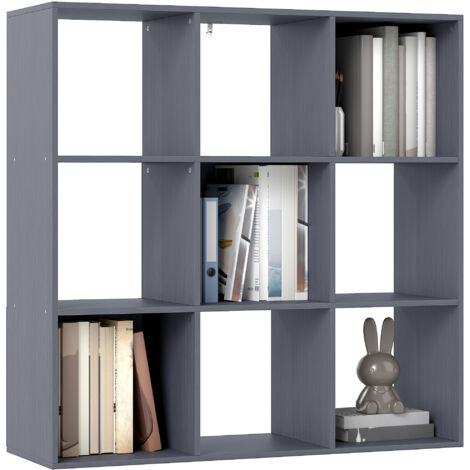 HOMCOM 9 Cube Storage Unit Cabinet Bookcase Display Shelves, Grey (1/5)