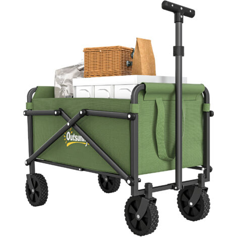 Outsunny 41L Festival Trolley, 60kg Heavy Duty Folding Trolley Cart, Green