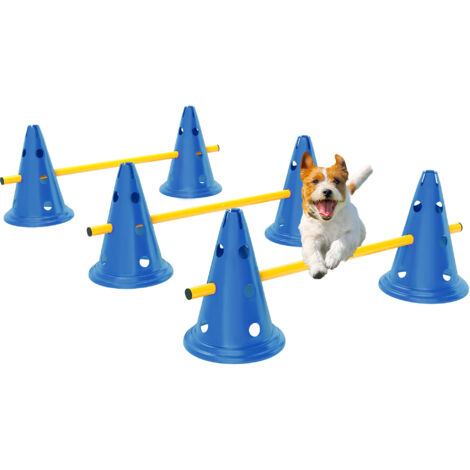 Set Agility Per Cani 9 Pezzi PawHut, Con Ostacoli, Cerchio, Slalom, Palline E Borsa Trasporto