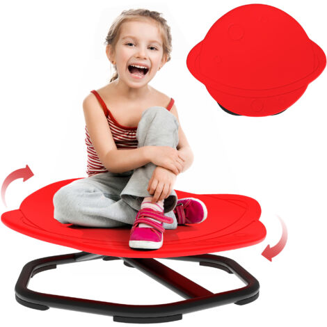 AIYAPLAY Planet-Shaped Kids Swivel Chair, Sensory Spinning Chair, Red (1/5)