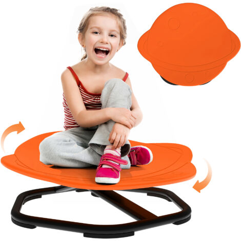 AIYAPLAY Planet-Shaped Kids Swivel Chair, Sensory Spinning Chair, Orange