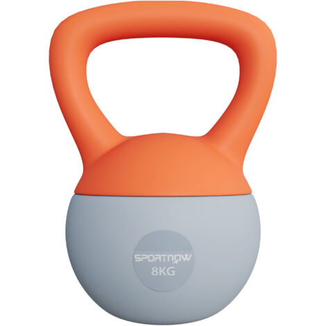 SPORTNOW 8KG Kettlebell with Soft Body and Non-Slip Handle, Orange and Grey (1/5)