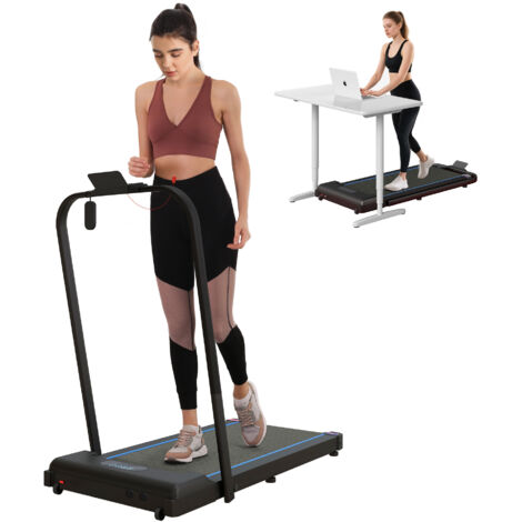 SPORTNOW 2.5HP Folding Treadmill Walking Pad w/ LED Display, No Assembly Blue