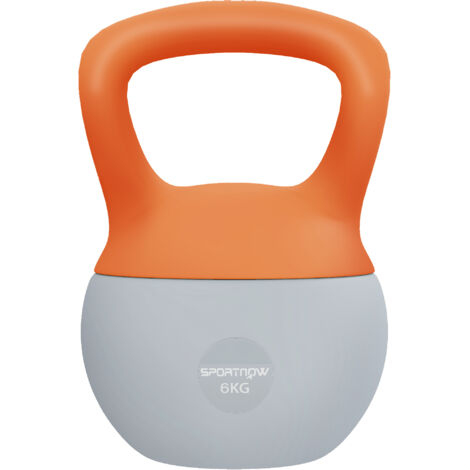 SPORTNOW 6KG Kettlebell with Soft Body and Non-Slip Handle, Orange and Grey (1/5)