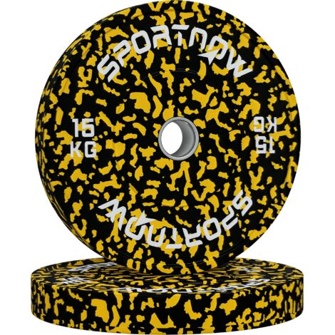 SPORTNOW Olympic Weight Plates with 5cm Holes, for Weight Lifting, 2 x 15kg