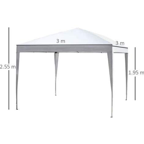 Outsunny 3x3 m Heavy Duty Pop Up Gazebo Marquee Party Tent Wedding  Canopy-White