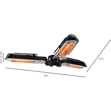 Outsunny Electric Parasol Heater Infrared Quartz 2000W Outdoor Umbrella mounted