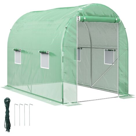 Outsunny Greenhouse Polytunnel Walk-in Grow Plant Steel 3 x 2 m Outdoor