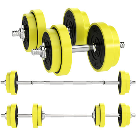 HOMCOM Dumbbell & Barbell  Adjustable Ergonomic Set Exercise in Home Gym 20KGS