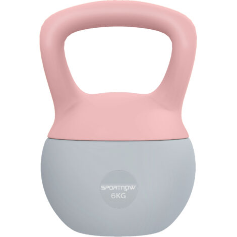 SPORTNOW 6KG Kettlebell with Soft Body and Non-Slip Handle, Pink and Grey (1/5)