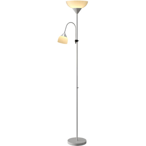 HOMCOM Mother-Child Floor Lamp Duo Light with 3 Colour Temperatures, Silver