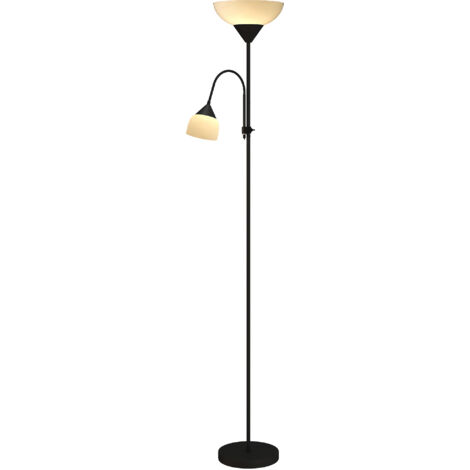 HOMCOM Mother-Child Floor Lamp Duo Light with 3 Colour Temperatures, Black