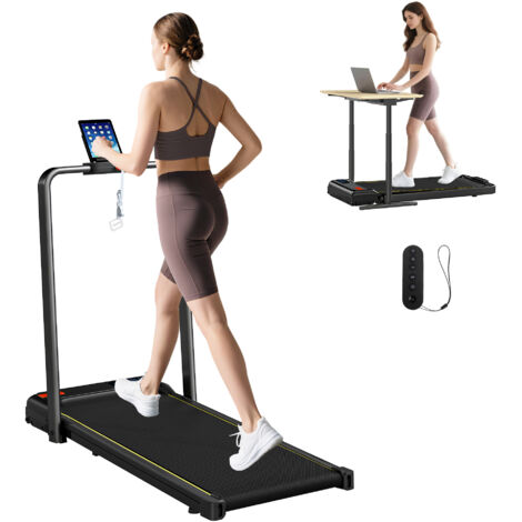 SPORTNOW Folding Treadmill Under Desk Walking Pad with Incline, Black (1/5)