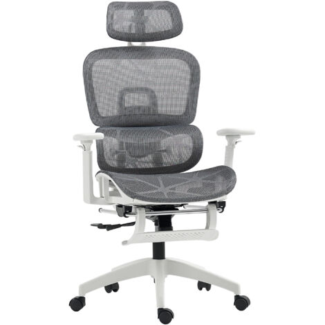 HOMCOM Ergonomic Office Chair Swivel Computer Chair with 3D Armrest Grey (1/5)