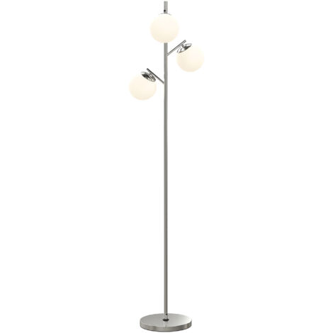 HOMCOM Modern Tree Floor Lamp with 3 Light, for Living Room Bedroom, Silver (1/5)