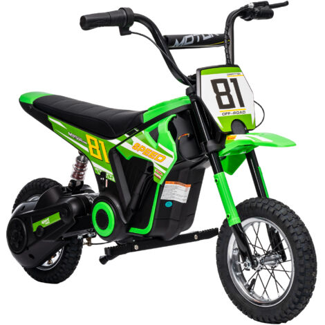 AIYAPLAY 24V Battery Powered Ride On Motorcycle with Rear Suspension, Green (1/5)