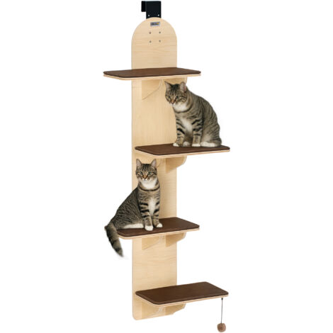 PawHut 4-Level Cat Tree Door Mounted with Washable Plush Pads, Toy Ball