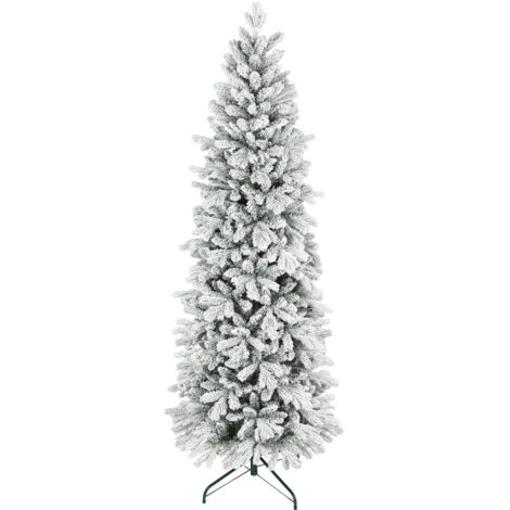 HOMCOM 7ft Pencil Christmas Tree with Snow, Realistic Tips, Easy Assembly (1/5)