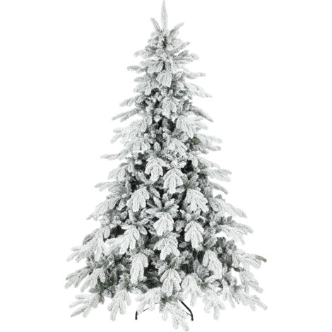 HOMCOM 7ft Christmas Tree with Flocked Realistic Tips, Hinged Xmas Tree (1/5)