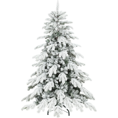 HOMCOM 5ft Christmas Tree with Flocked Realistic Tips, Hinged Xmas Tree (1/5)