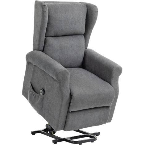 HOMCOM Riser and Recliner Chair Electric Reclining Chair with Remote Control Charcoal Grey