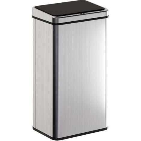 HOMCOM Kitchen Bin with Fast Motion Sensor, 50L Stainless Steel Sensor Bin