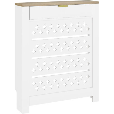 HOMCOM Heater Cover with Flip Drawer and Top Shelf 78 x 19 x 95.5 cm White (1/5)