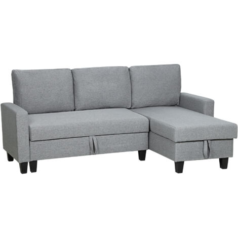 HOMCOM Fold-Out Convertible Sofa Bed with Removable Covers, Grey (1/5)