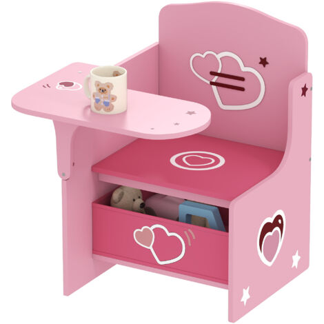 AIYAPLAY Kids Table and Chair Set, Toddler Desk Chair with Storage Bins