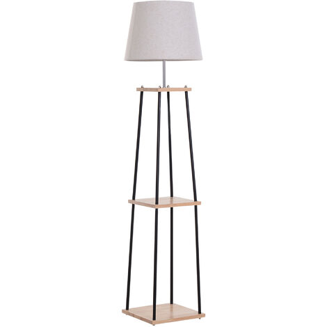 Homcom Floor Lamp W 2 Tier Shelves, Tall Floor Lamps With Shelves
