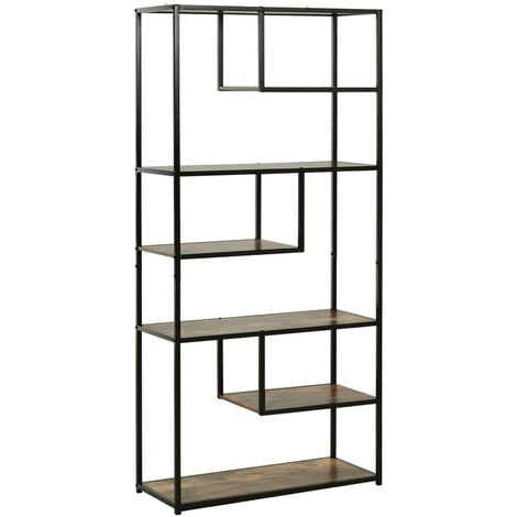 Homcom Industrial Style Bookshelf W, Metal Frame Bookshelves