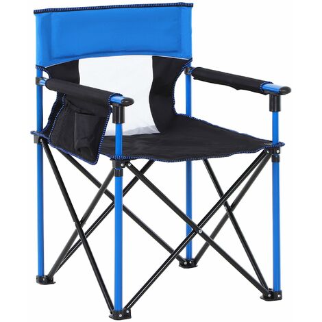 ALPHA CAMP Camping Folding Chair, Portable Oversized Camp Chairs, Foldable  Fishing Outdoor Chair with Cup Holder and Cooler Bag for Adults- Heavy Duty  Steel Frame Support 200 KG, Blue