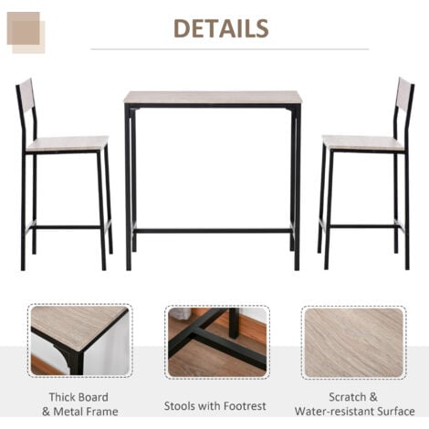 contemporary 3 piece dining set